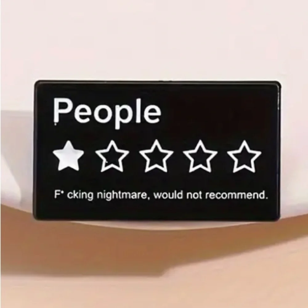 3/$25 Rectangle Unisex Pin Giving People a 1 out of 5 Star Rating